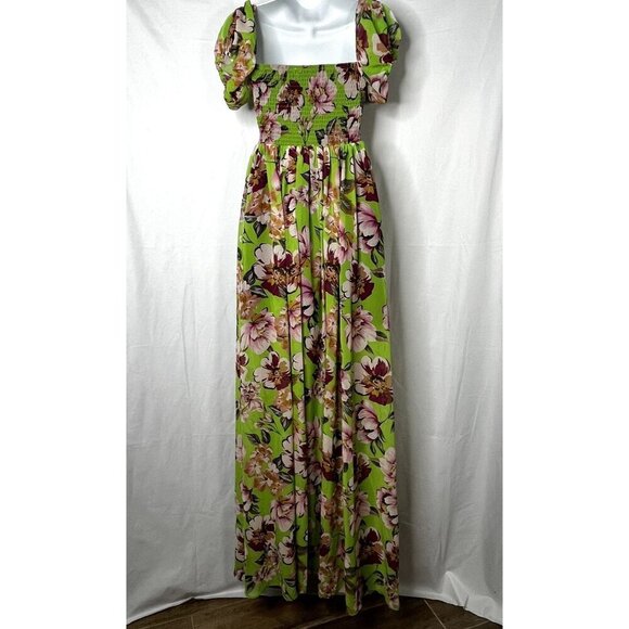 By Egreis Catalina Dress Green Floral Print Maxi Dress‎ Size XS - Picture 11 of 15